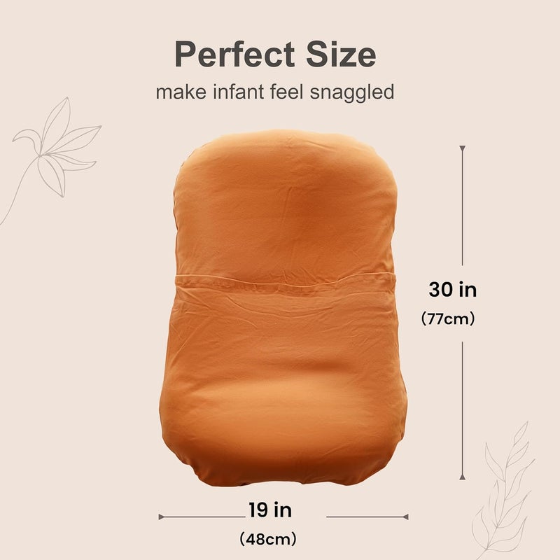 CooCooBaby Organic Infant Lounger, Baby Nest for Baby Girls & Boys, Newborn Essentials for Baby 0-12 Months, 100% Cotton (Golden Brown) - Image 3
